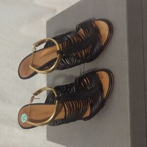 Giuseppe Zanotti strappy gold anklet sandals